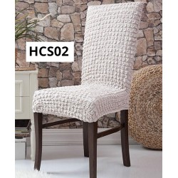 SET 6 HUSE CREPONATE PENTRU SCAUNE ALB MURDAR COD HCS02