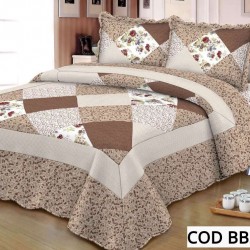 Cuvertura Pat Dublu 3 Piese Bumbac Satinat Cod BBS10 Cuvertura Pat Dublu 3 Piese Bumbac Satinat Cod BBS10