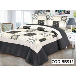 Cuvertura Pat Dublu 3 Piese Bumbac Satinat Cod BBS11