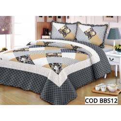 Cuvertura Pat Dublu 3 Piese Bumbac Satinat Cod BBS12