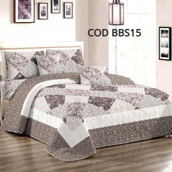 Cuvertura Pat Dublu 3 Piese Bumbac Satinat Cod BBS15 Cuvertura Pat Dublu 3 Piese Bumbac Satinat Cod BBS15