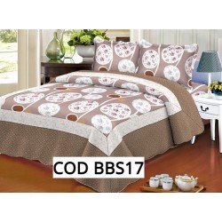 CUVERTURA PAT DUBLU 3 PIESE BUMBAC SATINAT COD BBS17