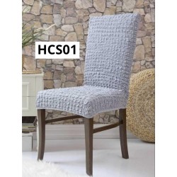 SET 6 HUSE CREPONATE PENTRU SCAUNE GRI DESCHIS COD HCS01