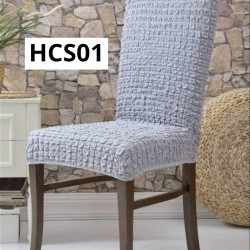 SET 6 HUSE CREPONATE PENTRU SCAUNE GRI DESCHIS COD HCS01