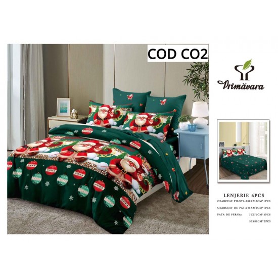 Lenjerie Bumbac Finet 6 Piese MODEL CRACIUN Cod CO2 Lenjerie Bumbac Finet 6 Piese MODEL CRACIUN Cod CO2