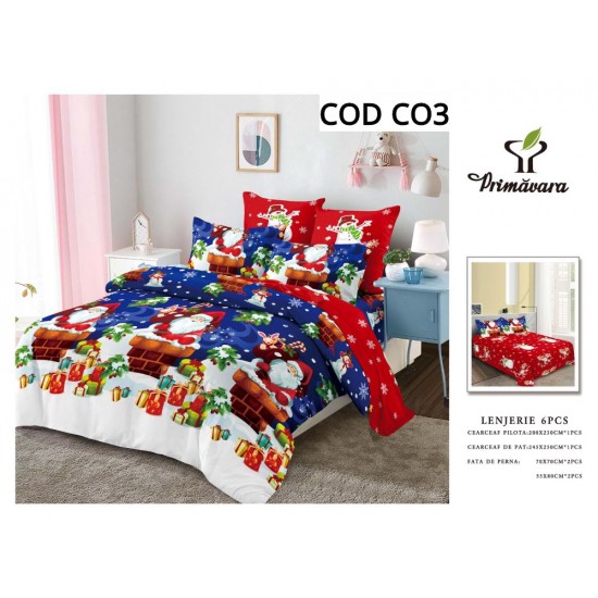Lenjerie Bumbac Finet 6 Piese MODEL CRACIUN Cod CO3 Lenjerie Bumbac Finet 6 Piese MODEL CRACIUN Cod CO3