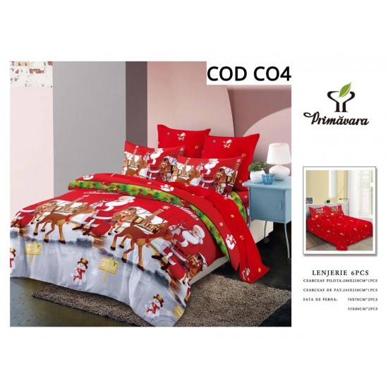 Lenjerie Bumbac Finet 6 Piese MODEL CRACIUN Cod CO4 Lenjerie Bumbac Finet 6 Piese MODEL CRACIUN Cod CO4