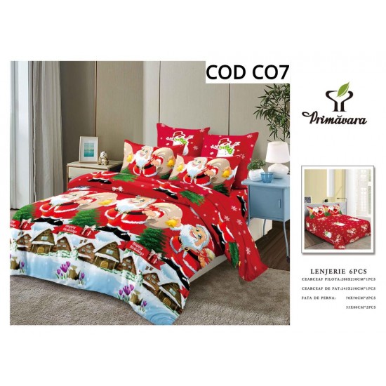 Lenjerie Bumbac Finet 6 Piese MODEL CRACIUN Cod CO7 Lenjerie Bumbac Finet 6 Piese MODEL CRACIUN Cod CO7