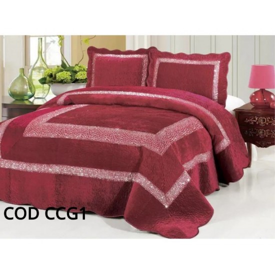 Cuvertura Pat Catifea 3 Piese COD - CCG1