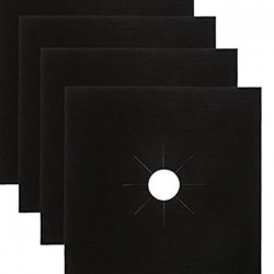 Set 4 folii de protectie aragaz, teflon, lavabile, negru Set 4 folii de protectie aragaz, teflon, lavabile, negru