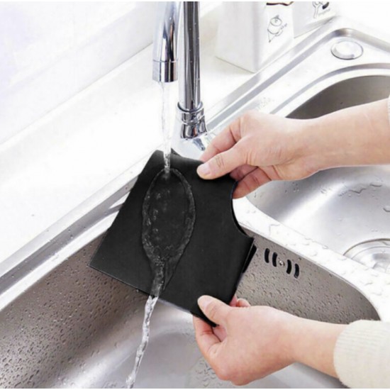 Set 4 folii de protectie aragaz, teflon, lavabile, negru