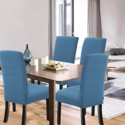 Set 6 huse pentru scaune - ALBASTRU