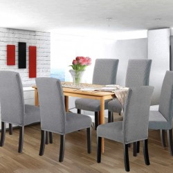 Set 6 huse pentru scaune - GRI DESCHIS