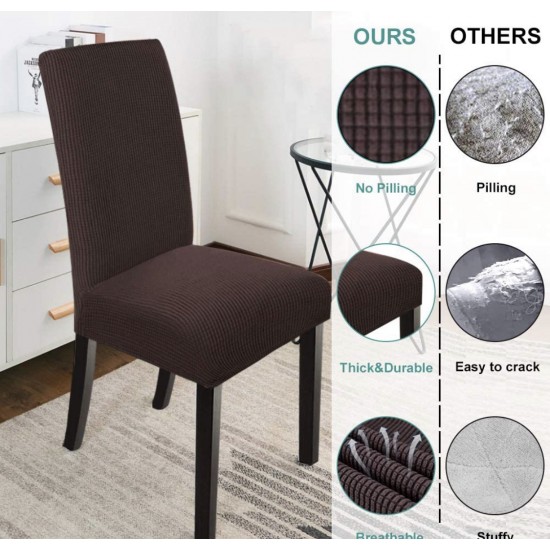 Set 6 huse pentru scaune - MARO INCHIS
