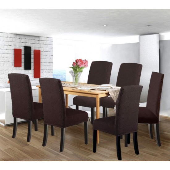 Set 6 huse pentru scaune - MARO INCHIS