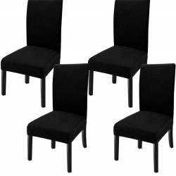 Set 6 huse pentru scaune - NEGRU