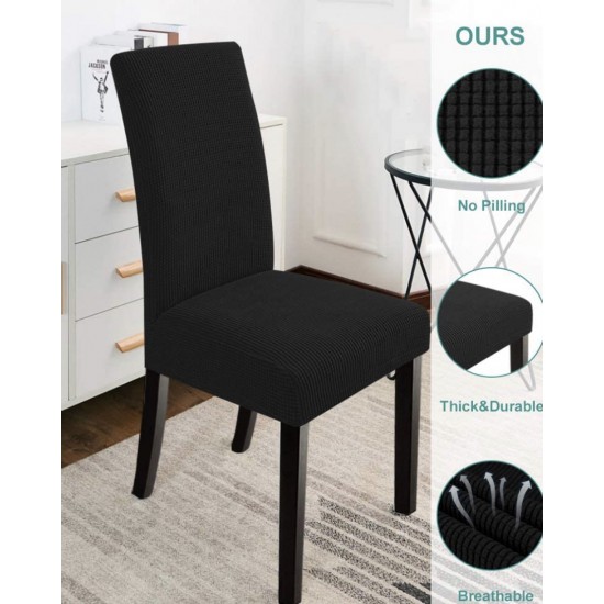 Set 6 huse pentru scaune - NEGRU