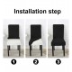 Set 6 huse pentru scaune - NEGRU