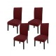 Set 6 huse pentru scaune - ROSU BORDO