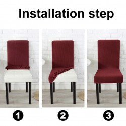 Set 6 huse pentru scaune - ROSU BORDO