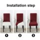 Set 6 huse pentru scaune - ROSU BORDO