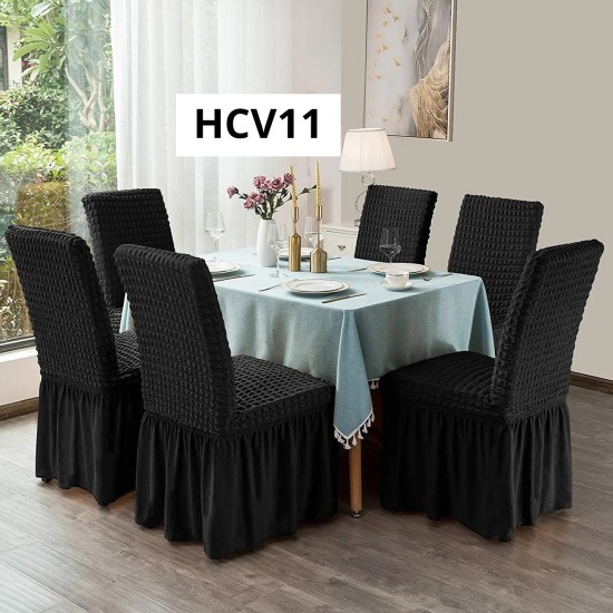SET 6 HUSE CREPONATE CU VOLANE PENTRU SCAUNE NEGRU COD HCV11 SET 6 HUSE CREPONATE CU VOLANE PENTRU SCAUNE NEGRU COD HCV11