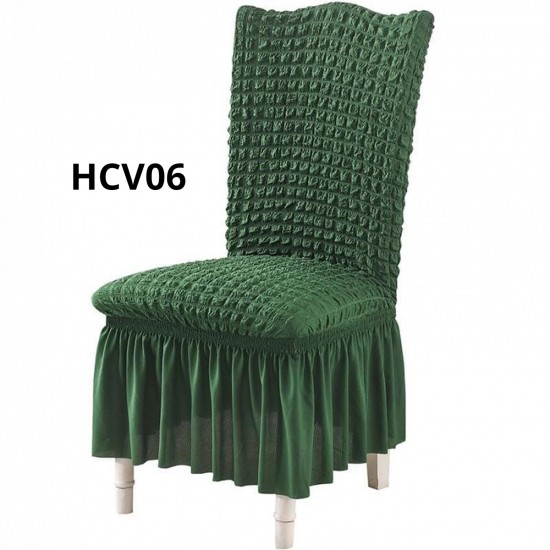 SET 6 HUSE CREPONATE CU VOLANE PENTRU SCAUNE VERDE COD HCV06 SET 6 HUSE CREPONATE CU VOLANE PENTRU SCAUNE VERDE COD HCV06