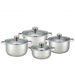 Set oale Inox 8 piese Grunberg, Capac, Argintiu