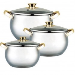 Set oale cu capac Gunberg GR 1057 6 piese Inox Set oale cu capac Gunberg GR 1057 6 piese Inox