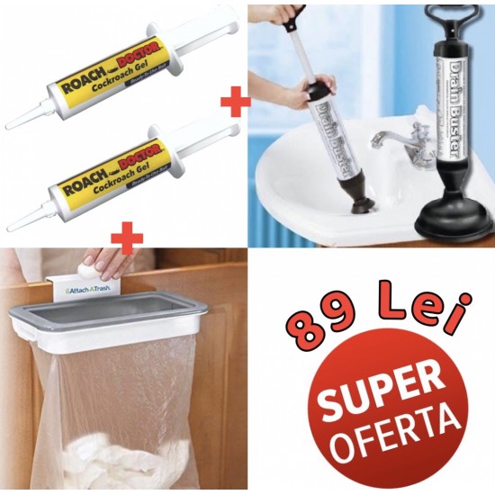 SET CURATENIE 2 X GEL IMPOTRIVA GANDACILOR + POMPA PENTRU DESFUNDAT + SUPORT SAC GUNOI CADOU SET CURATENIE 2 X GEL IMPOTRIVA GANDACILOR + POMPA PENTRU DESFUNDAT + SUPORT SAC GUNOI CADOU