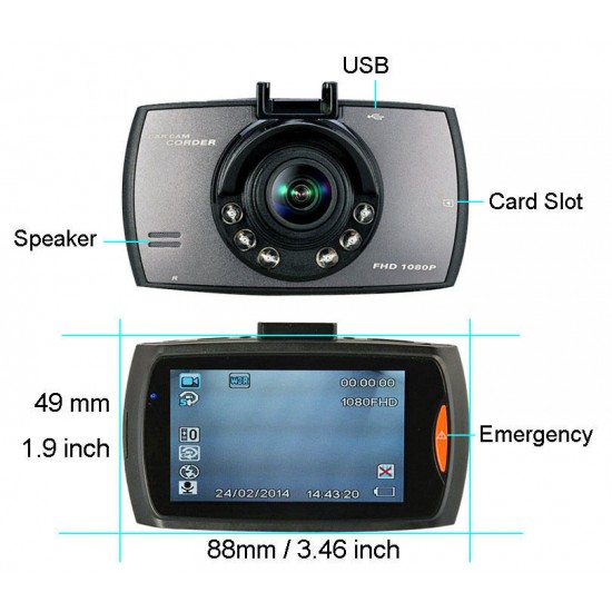 Camera Auto DVR Camcorder , FHD 1080P , G-sensor WDR , Vedere Nocturna , Lentila Wide 170 grade , SOS Senzor Miscare - Auto&Moto - oferit de sellsell.ro