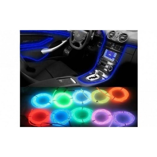 Fir cu neon pentru lumina ambientala - rosu, albastru sau galben - Auto&Moto - oferit de sellsell.ro