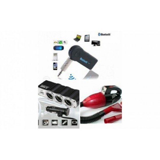Pachet Aspirator masina + Car Kit Wireless Bluetooth +Tripla auto - Auto&Moto - oferit de sellsell.ro
