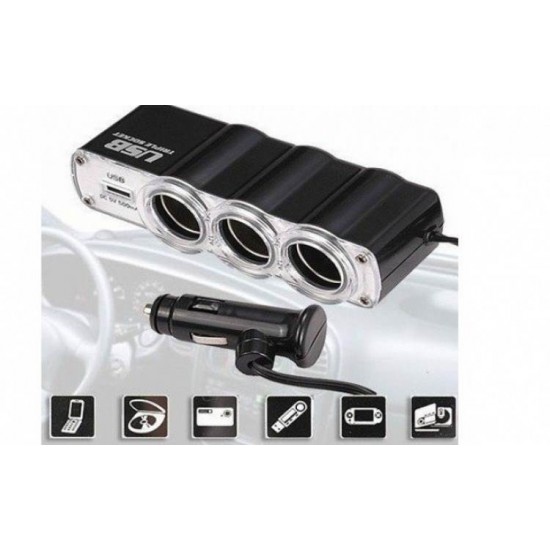 Pachet Aspirator masina + Car Kit Wireless Bluetooth +Tripla auto - Auto&Moto - oferit de sellsell.ro