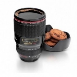 Cana-termos in forma de obiectiv foto