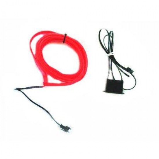 Fir cu lumina ambientala pentru auto , neon ambiental flexibil 2 M , rosu - Auto&Moto - oferit de sellsell.ro