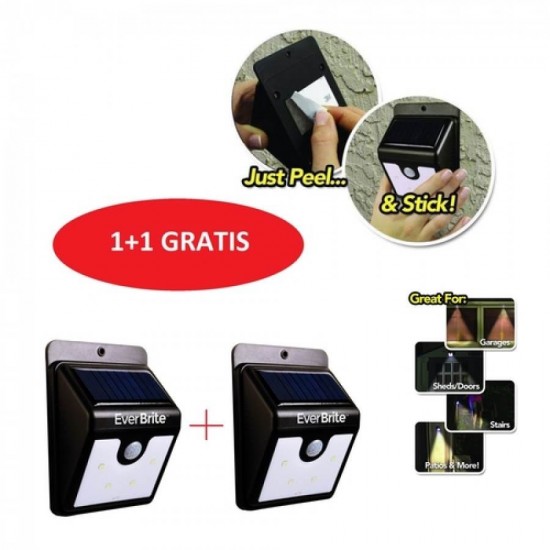 Set 2 x lampa cu LED - incarcare solara si senzor de miscare - Decorațiuni - oferit de sellsell.ro