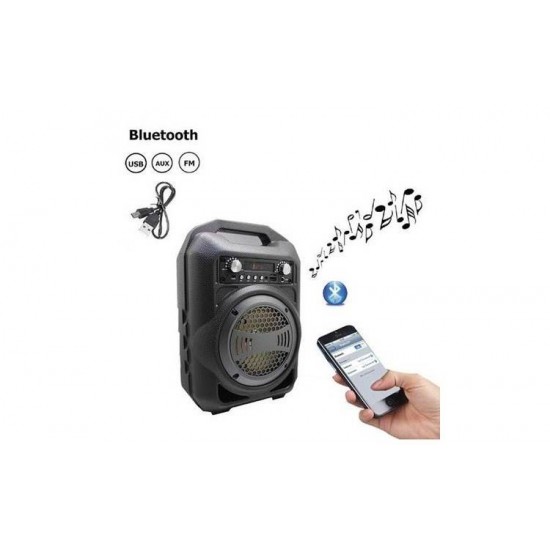 Boxa activa portabila Bluetooth SoundVox BS-12, USB, TF/SD Card, Aux, Radio FM, Lumini, Neagra - Boxe audio - oferit de sellsell.ro