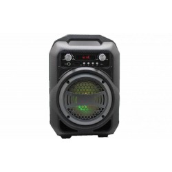 Boxa activa portabila Bluetooth SoundVox BS-12, USB, TF/SD Card, Aux, Radio FM, Lumini, Neagra