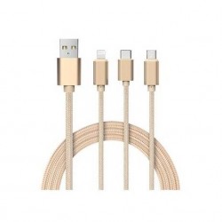 Cablu de incarcare 3 in1, compatibil cu Samsung/Iphone Cablu de incarcare 3 in1, compatibil cu Samsung/Iphone